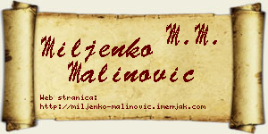Miljenko Malinović vizit kartica